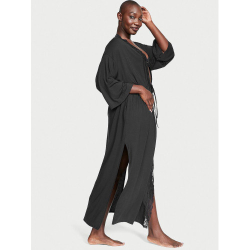 Халат Victoria’s Secret Modal & Lace Trim High-Slit Maxi Robe