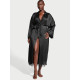 Сатиновий Халат Victoria’s Secret Satin Rose Lace Open-Back Long Robe
