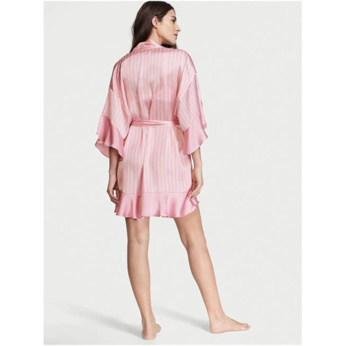 Сатиновий Халат Victoria's Secret Satin Robe Iconic Stripe