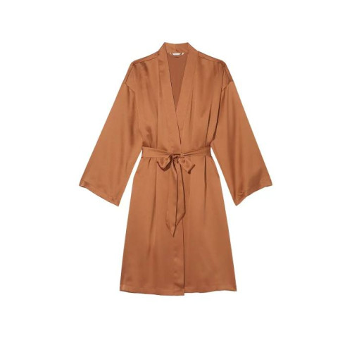 Сатиновий халат Victoria’s Secret Satin Midi Robe – Caramel