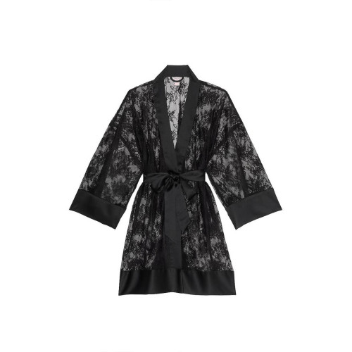 Мереживний халат Victoria’s Secret Rose Lace Satin-Trim Short Robe