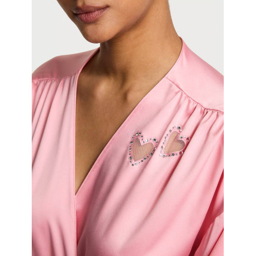 Сатиновий Халат Victoria’s Secret Dream Angels Twinkle Heart Satin Short Robe