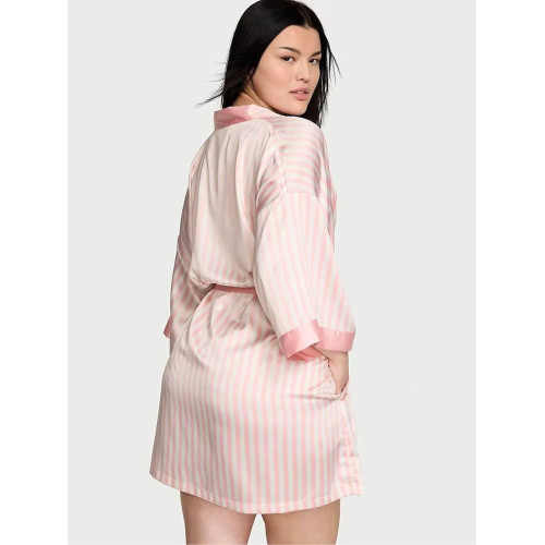 Сатиновий Халат Victoria’s Secret Iconic Pink Stripe Robe Iconic Stripe