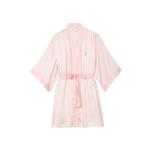Сатиновий Халат Victoria’s Secret Iconic Pink Stripe Robe Iconic Stripe