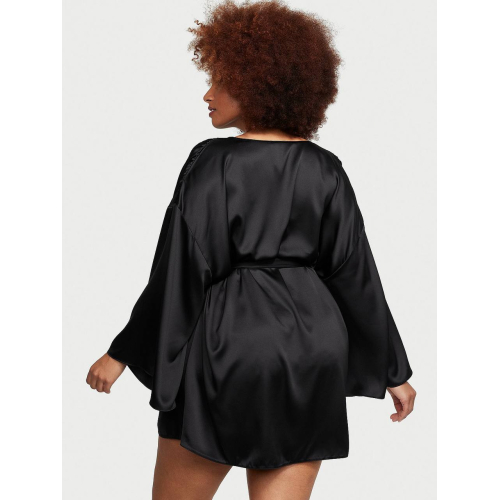 Халат Victoria’s Secret Very Sexy Black Satin Short Robe