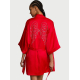 Халат Victoria’s Secret Signature Satin Short Piped Robe Red