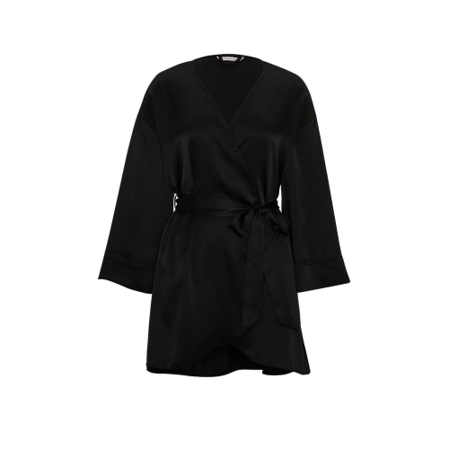 Сатиновий халат Victoria’s Secret Satin Short Robe Black