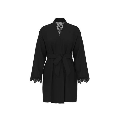 Мереживний Халат Victoria’s Secret Chiffon & Lace Short Robe Black